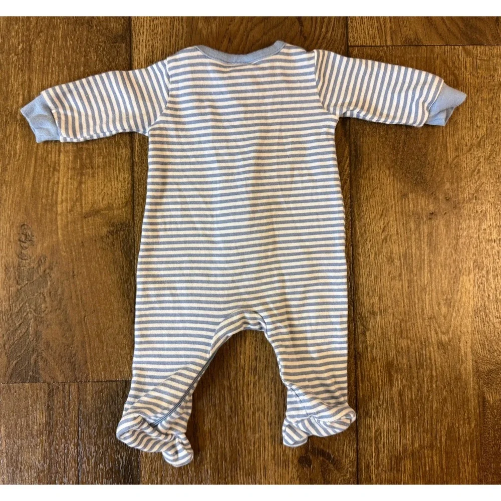 Gerber Preemie Baby Boy Sleeper Zipper Outfit Romper Pajamas Clothes Blue Stripe